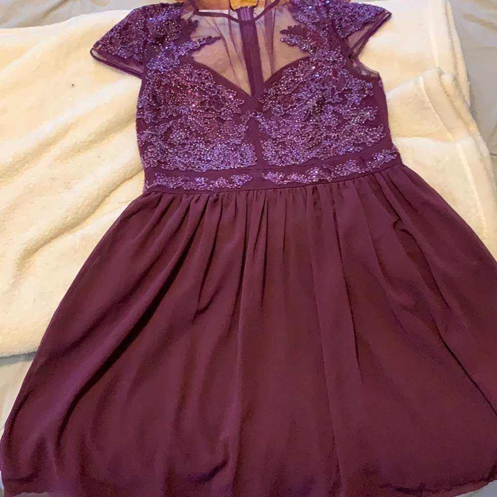 Mini purple dress! Lace top beautiful quality